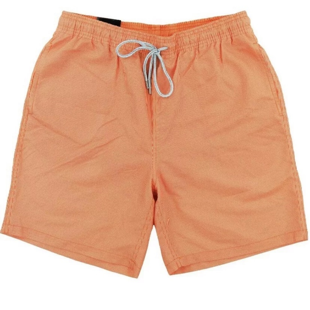 Kirkland Mens XXL Swim Trunks Shorts Orange Strip